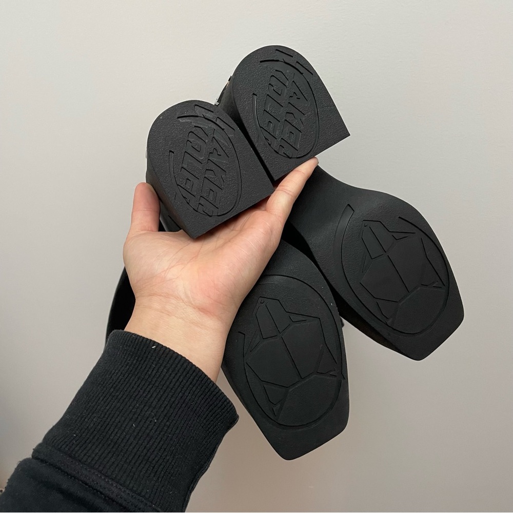 naked wolfe impact pu mid calf black stretch boots nwt - Picture 10 of 13